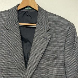 Lauren Ralph Lauren Gray Houndstooth Wool Blazer